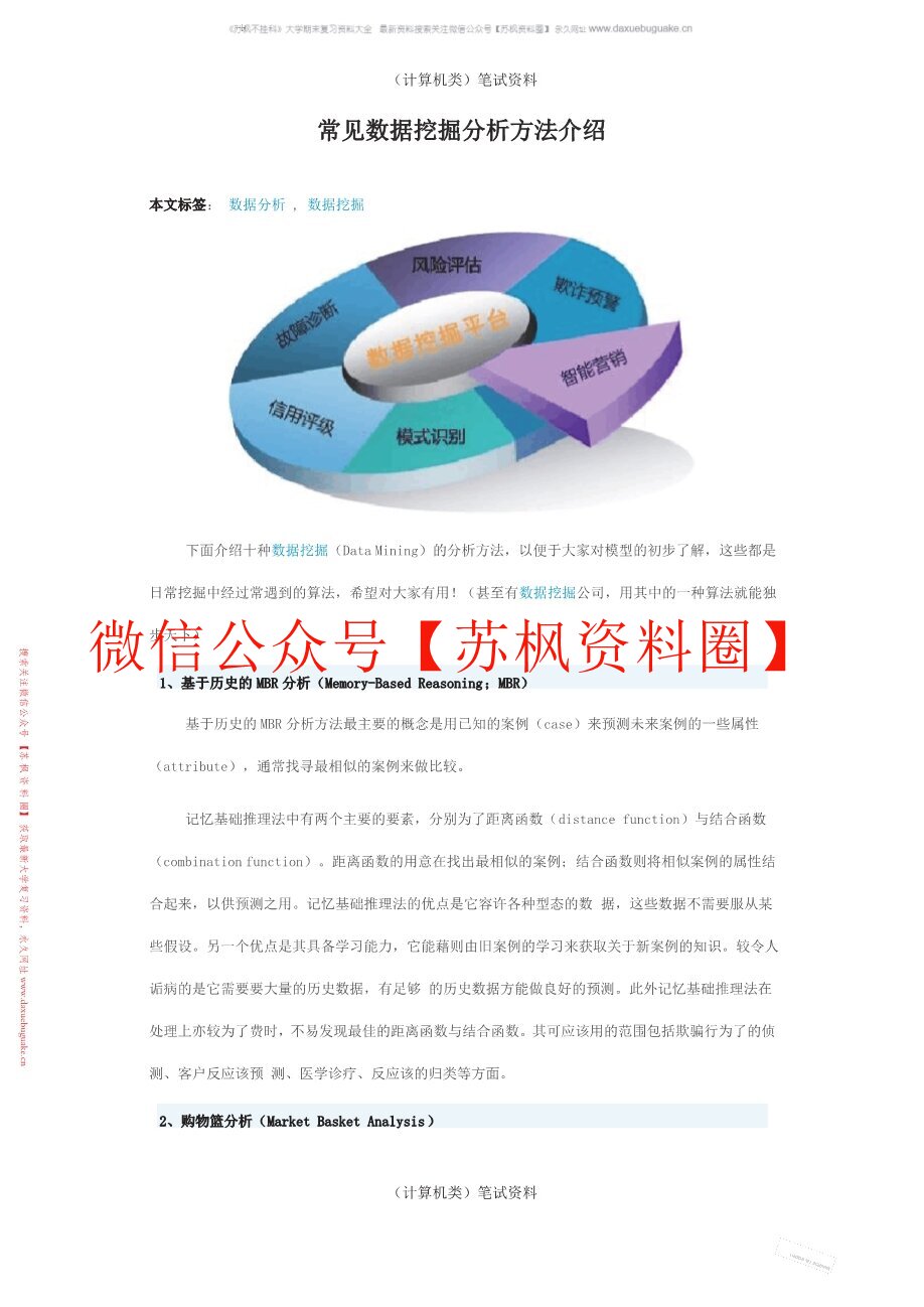 数据挖掘与分析